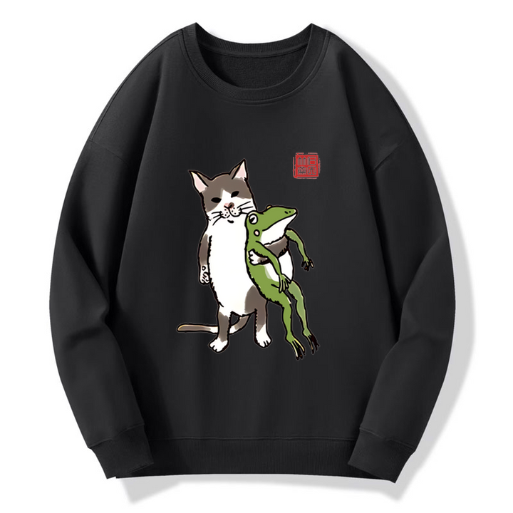 Cat Holding A Frog Sweatshirt