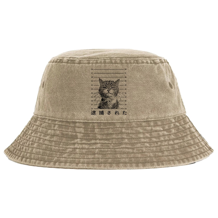 Cat That Was Arrested Washed Bucket Hat