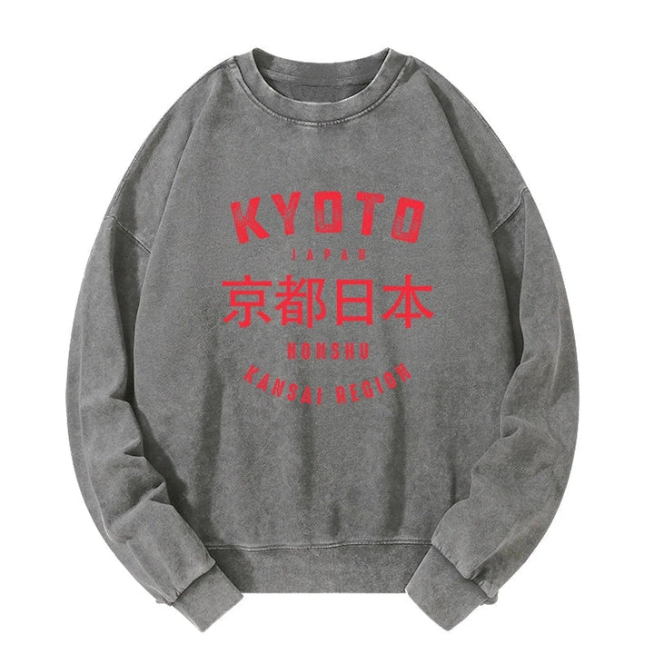 Kyoto City Japan Vintage Washed Sweatshirt