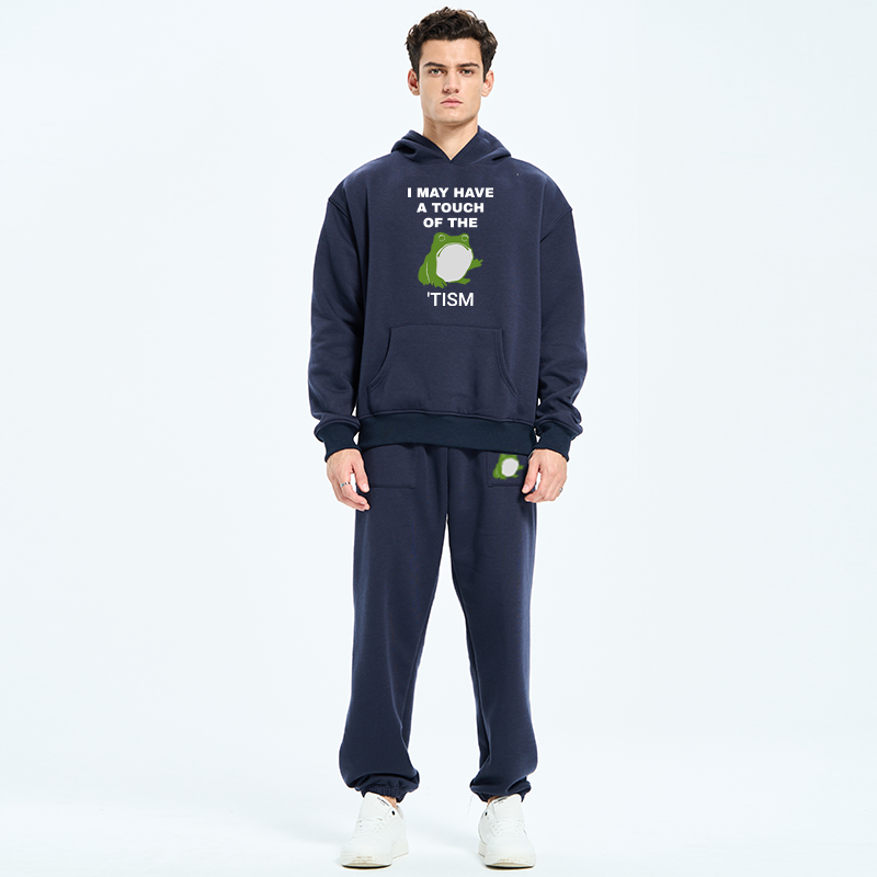Funny Frog Flipping The Bird Fleece Lined Hoodie Set