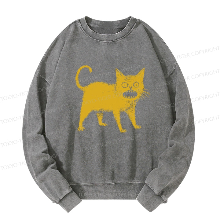 Horrible Japanese Cat Washed Sweatshirt