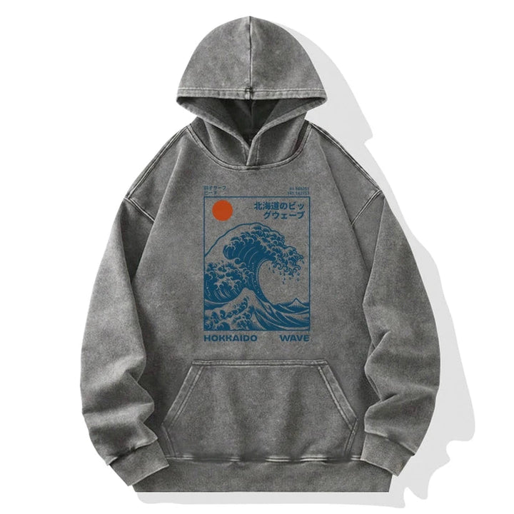 Hokkaido Wave Japan Washed Hoodie
