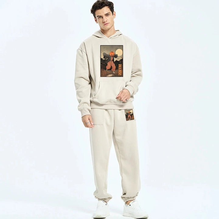 Japanese Pumpkin Monster Fleece Lined Hoodie Set