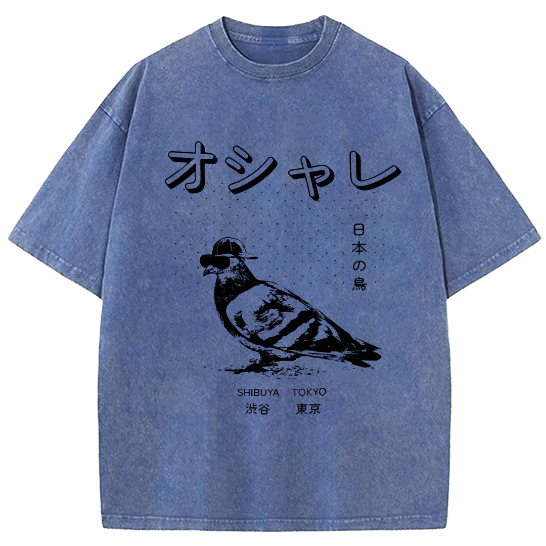 Japan Birdie Washed Crew Neck T-Shirt
