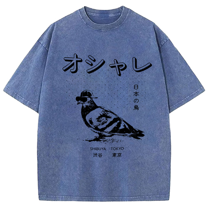 Japan Birdie Washed Crew Neck T-Shirt