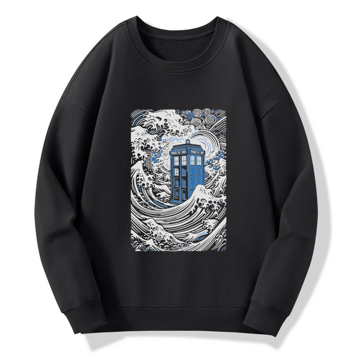 The Great Wave Off Tardis Sweatshirt