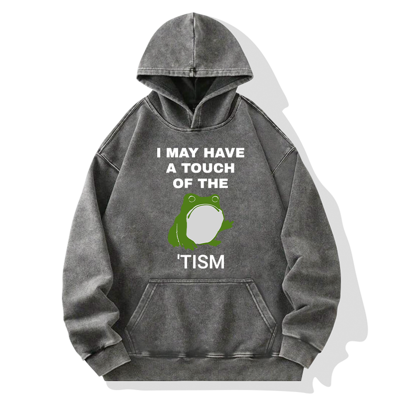 Funny Frog Flipping The Bird Washed Hoodie