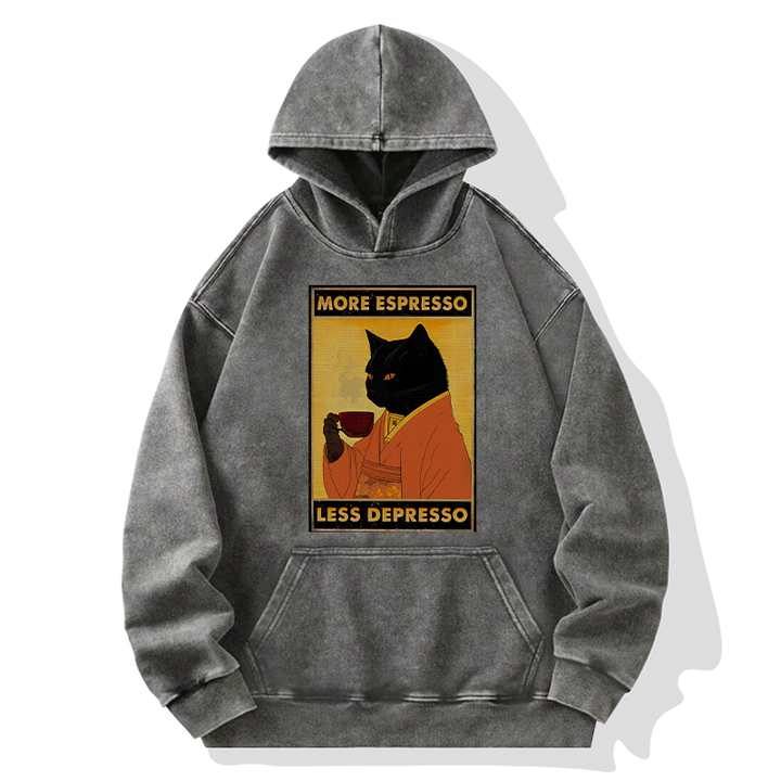 Increase Espresso Decrease Distress Washed Hoodie