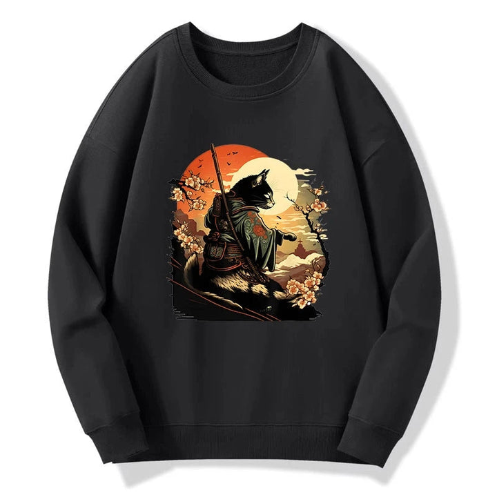 Cat Ninja Ukiyo-e Anime Style Samurai Sweatshirt