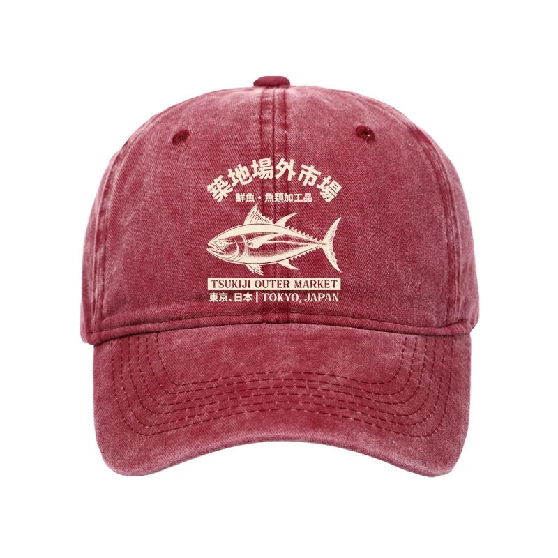 Japan Tsukiji Fish Market Washed Cap