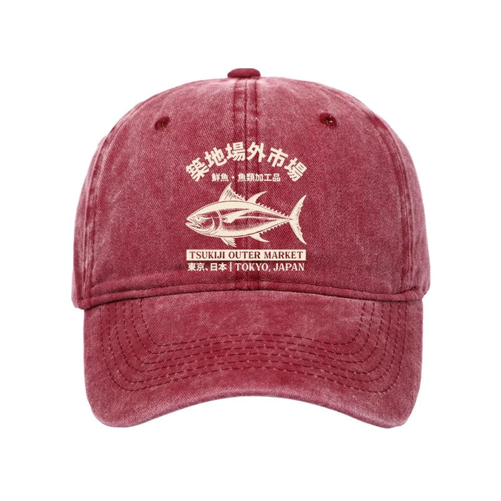 Japan Tsukiji Fish Market Washed Cap