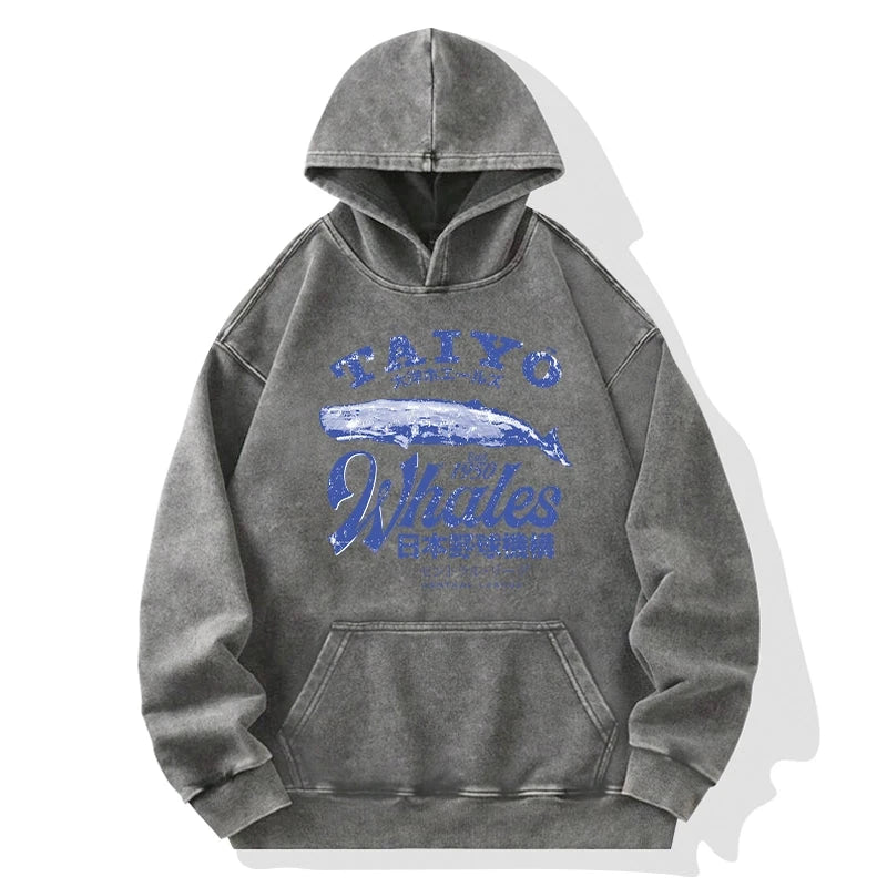Japan Taiyo Whales Washed Hoodie