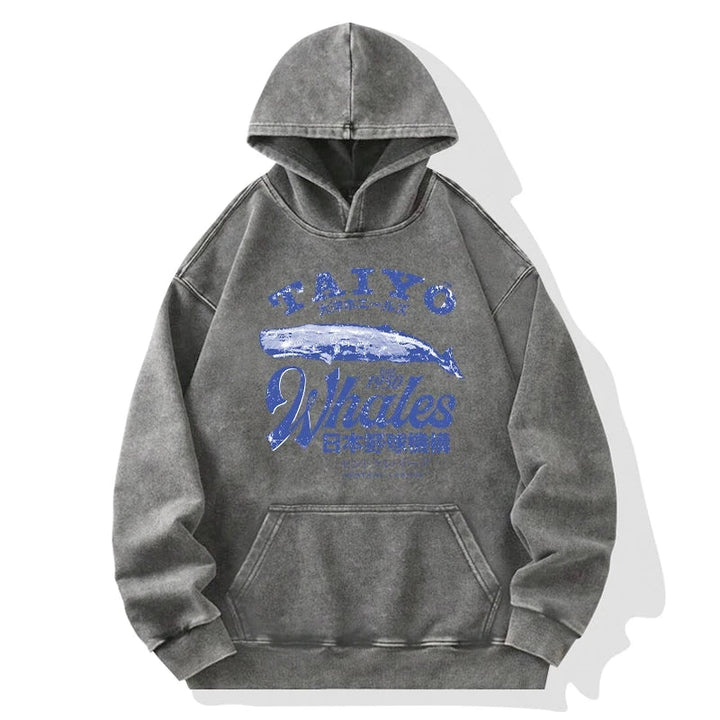 Japan Taiyo Whales Washed Hoodie