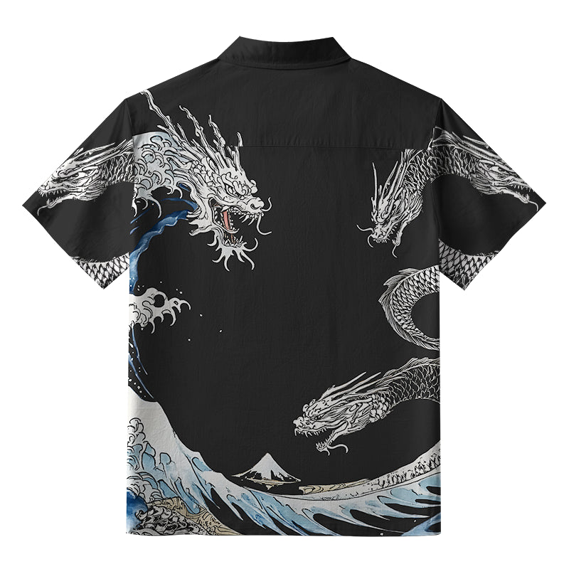 The Great Wave Off Dragon Button-up Shirt