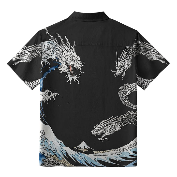 The Great Wave Off Dragon Button-up Shirt