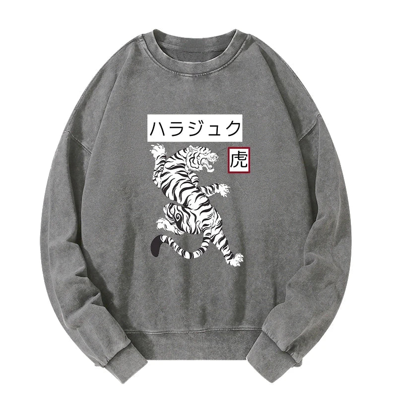 White Tiger Washed Sweatshirt