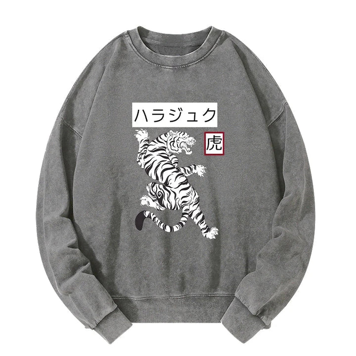 White Tiger Washed Sweatshirt
