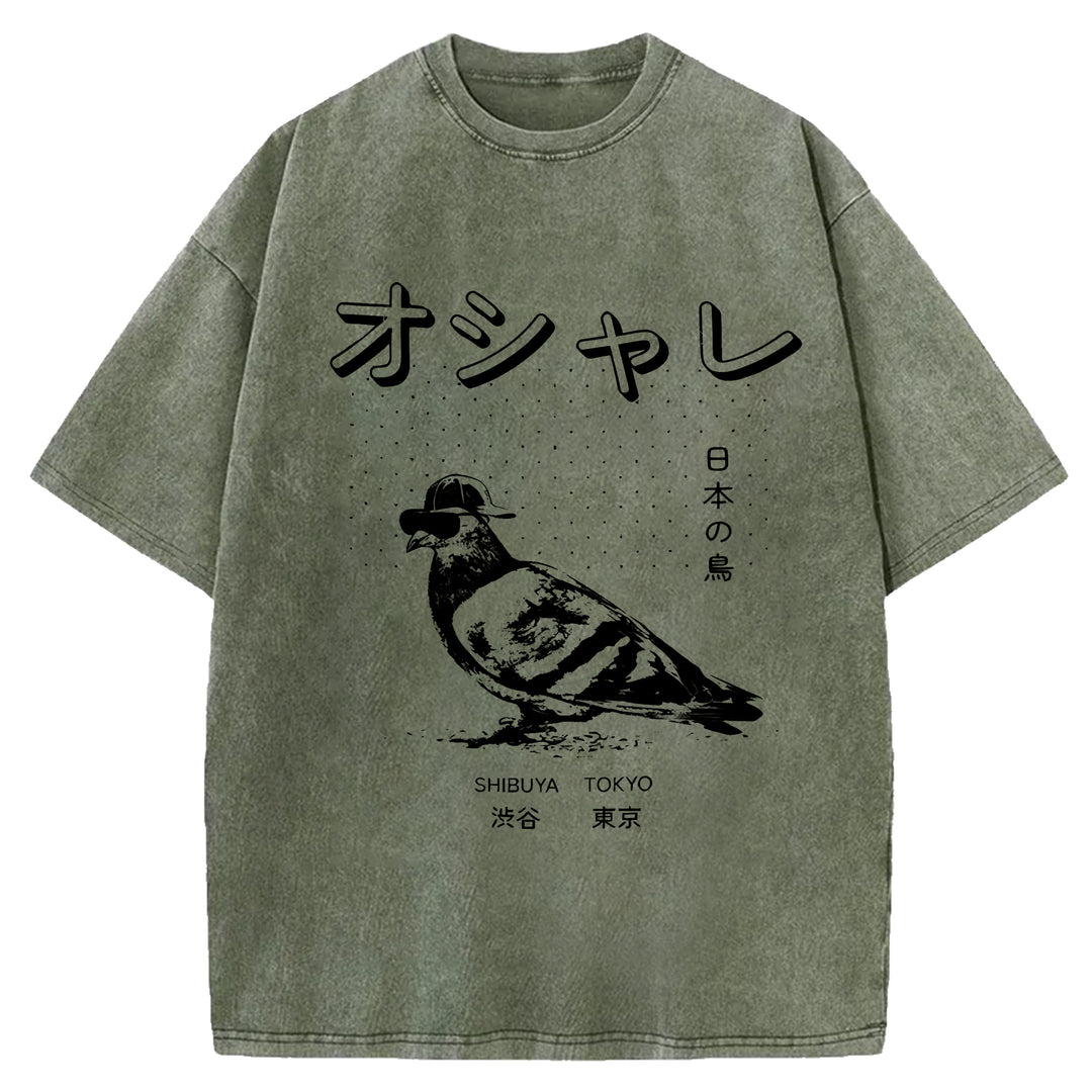 Japan Birdie Washed Crew Neck T-Shirt