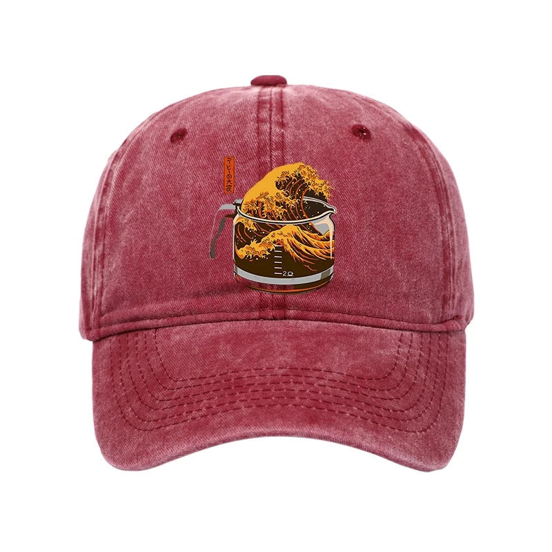 The Great Wave Of Coffee Japanese Washed Cap