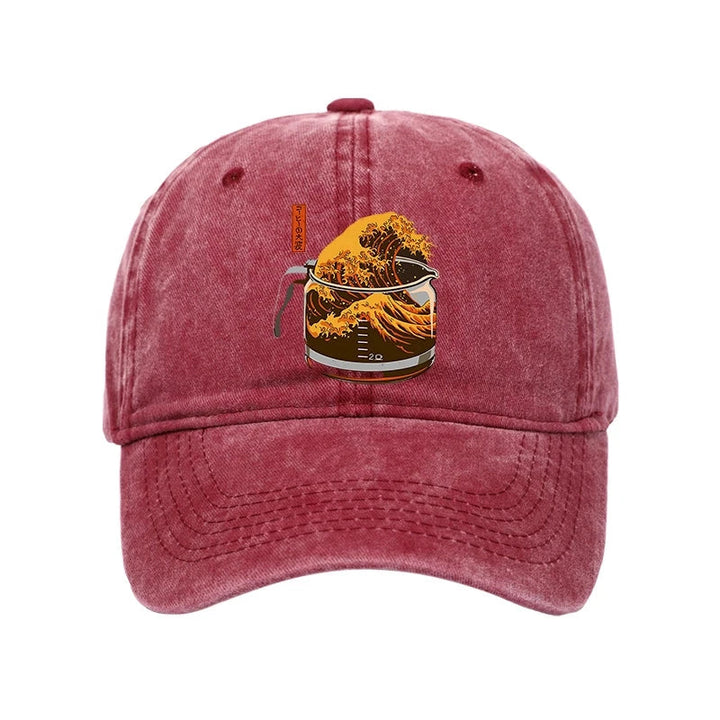 The Great Wave Of Coffee Japanese Washed Cap