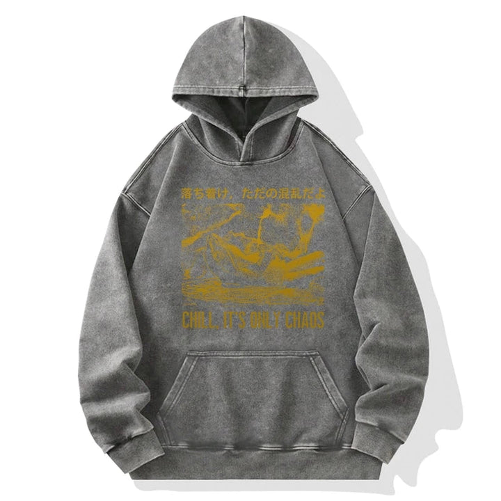 Cool Frog Japanese Washed Hoodie