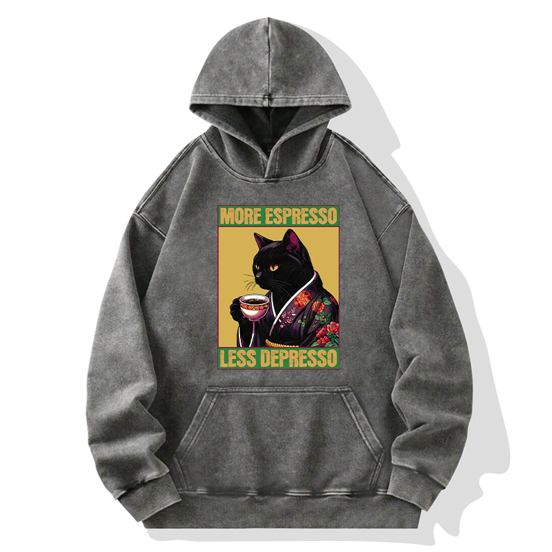 Up Caffeine Down Depression Washed Hoodie