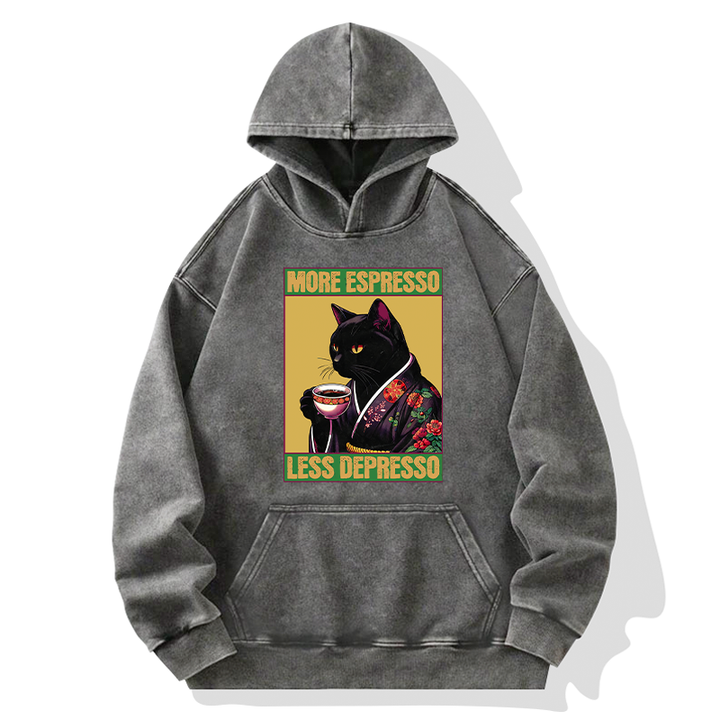 Up Caffeine Down Depression Washed Hoodie