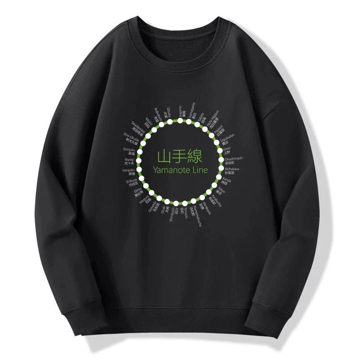 Yamanote Line Stations Circle Sweatshirt