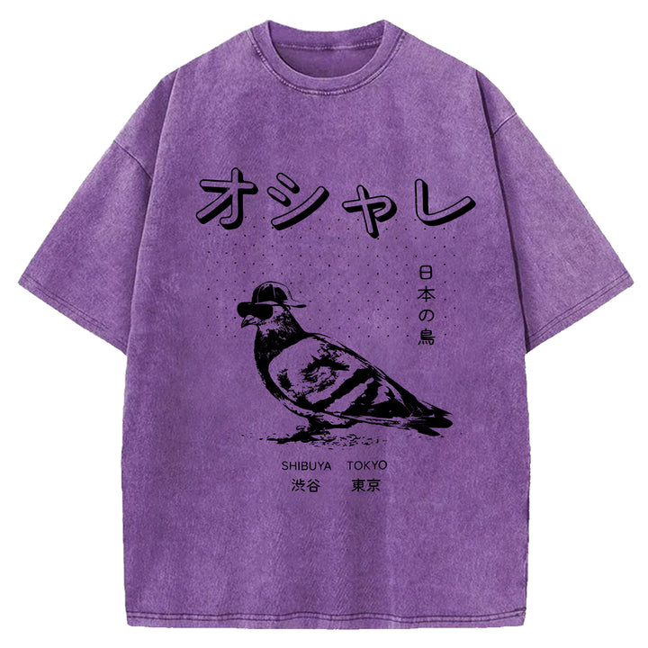 Japan Birdie Washed Crew Neck T-Shirt