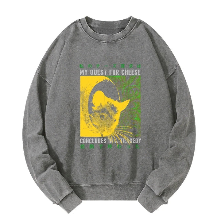 Mouse Has A Passion For Cheese Washed Sweatshirt