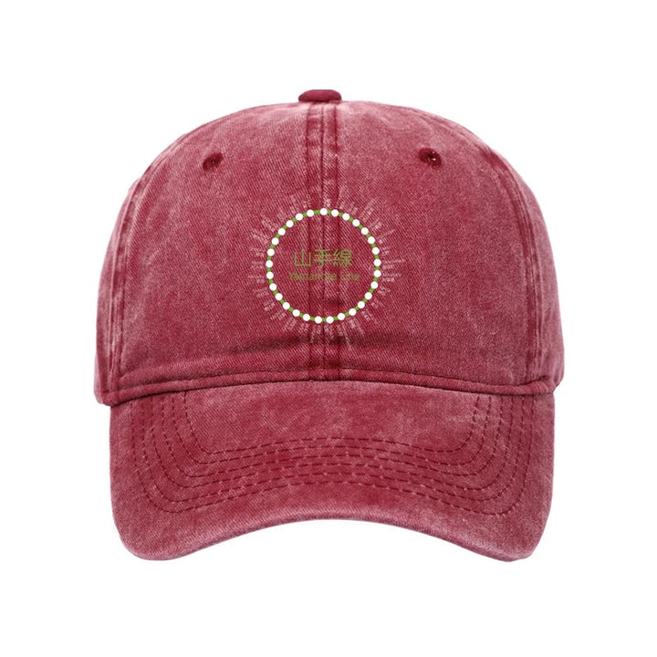 Yamanote Line Stations Circle Washed Cap