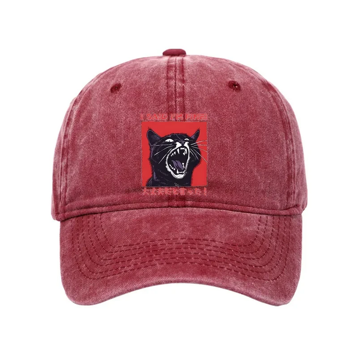 Angry Cat Japan Washed Cap