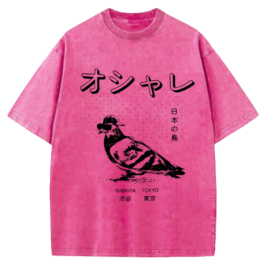 Japan Birdie Washed Crew Neck T-Shirt