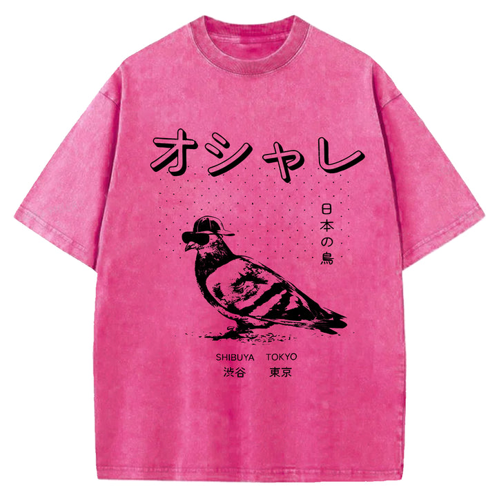 Japan Birdie Washed Crew Neck T-Shirt