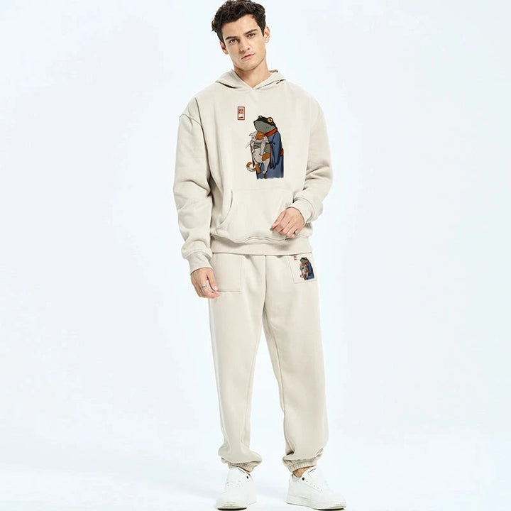 The Frog Holds The Cat Fleece Lined Hoodie Set
