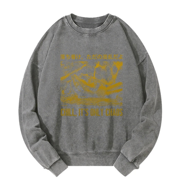 Cool Frog Japanese Washed Sweatshirt