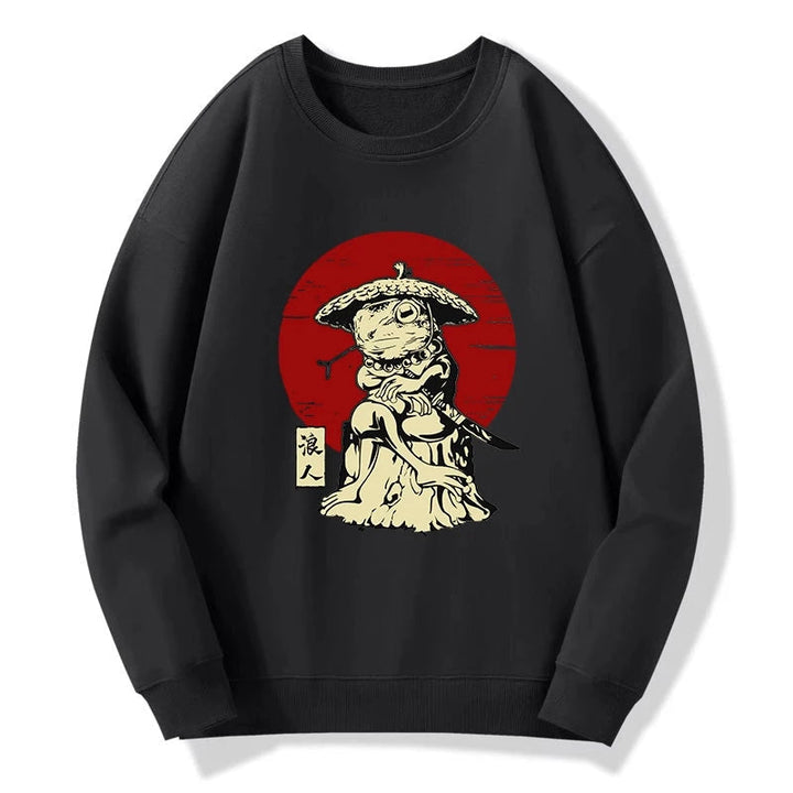 Rounin Japanese Frog Samurai Sweatshirt