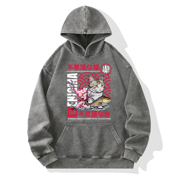 Magic Of Cats Sakura Washed Hoodie