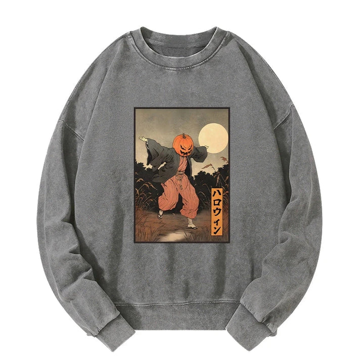 Japanese Pumpkin Monster Washed Sweatshirt