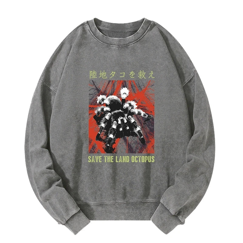 Real Scary Spiders Washed Sweatshirt