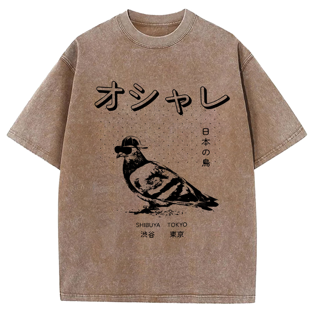 Japan Birdie Washed Crew Neck T-Shirt