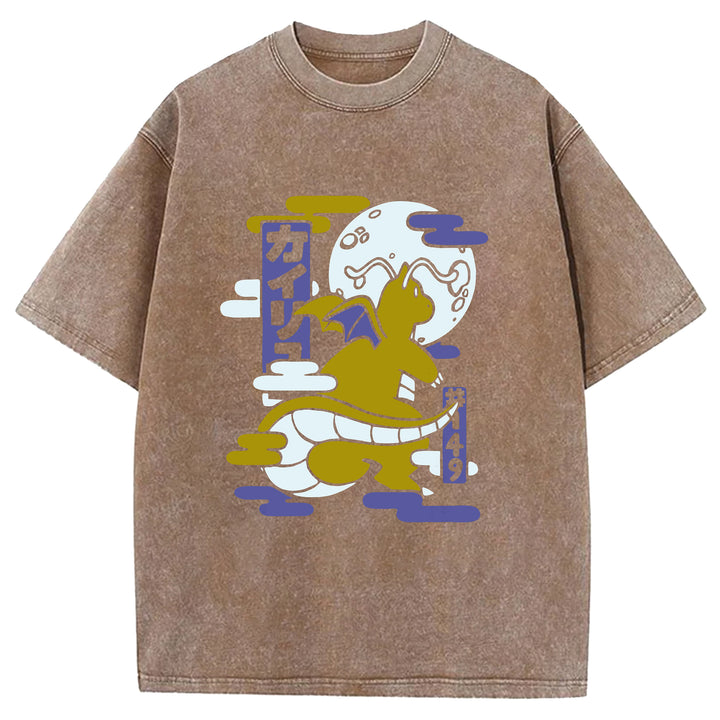 Funny Monster Washed Crew Neck T-Shirt