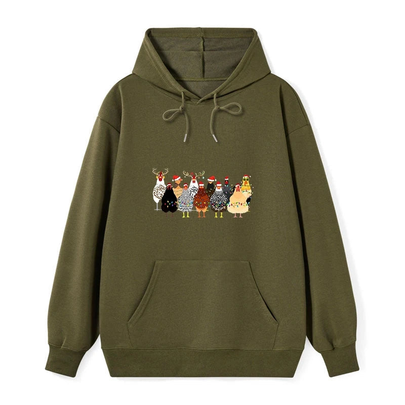 A Flock Of Christmas Chickens Classic Hoodie