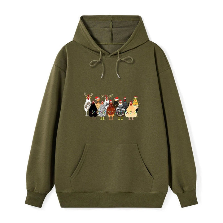 A Flock Of Christmas Chickens Classic Hoodie