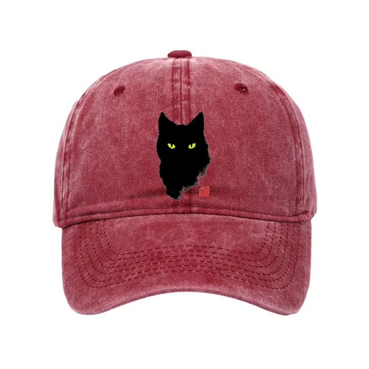 Cat Sharp Gaze Washed Cap