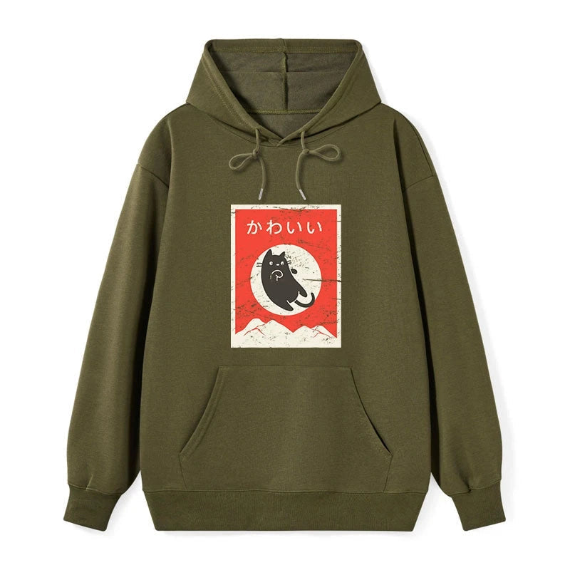 Cute Black Cat Japanese Classic Hoodie