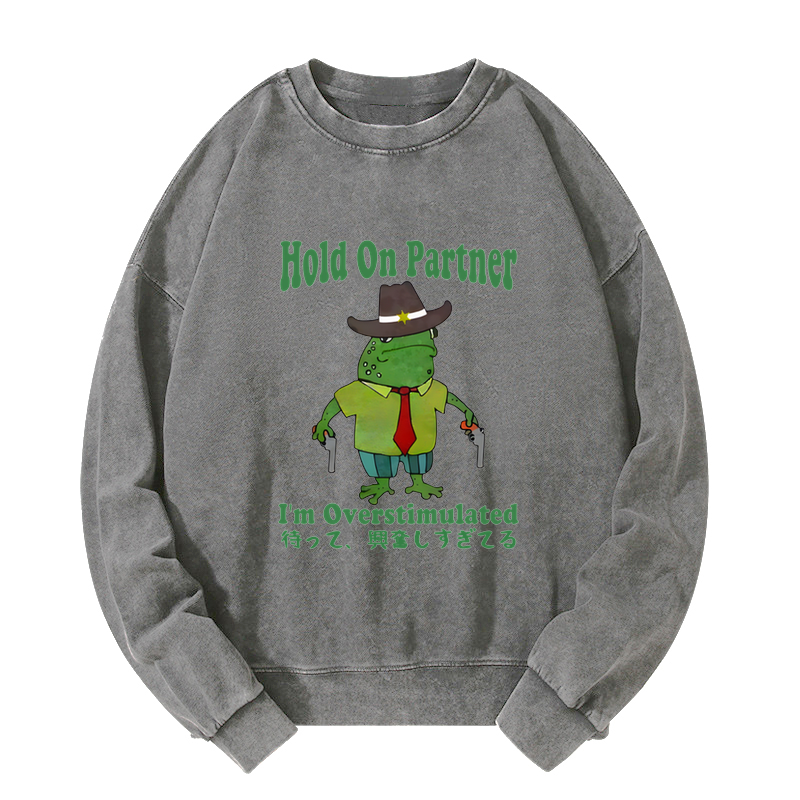 Wait I'm Too Excited Washed Sweatshirt