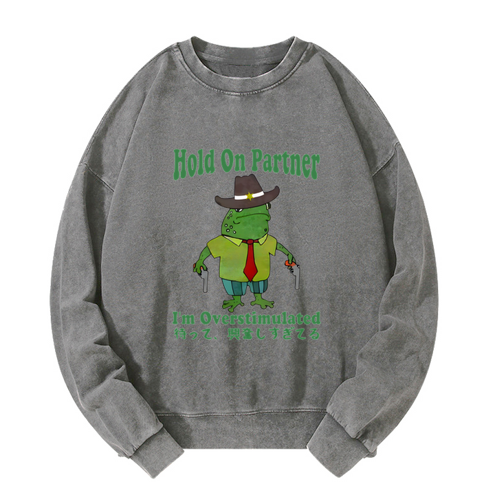 Wait I'm Too Excited Washed Sweatshirt