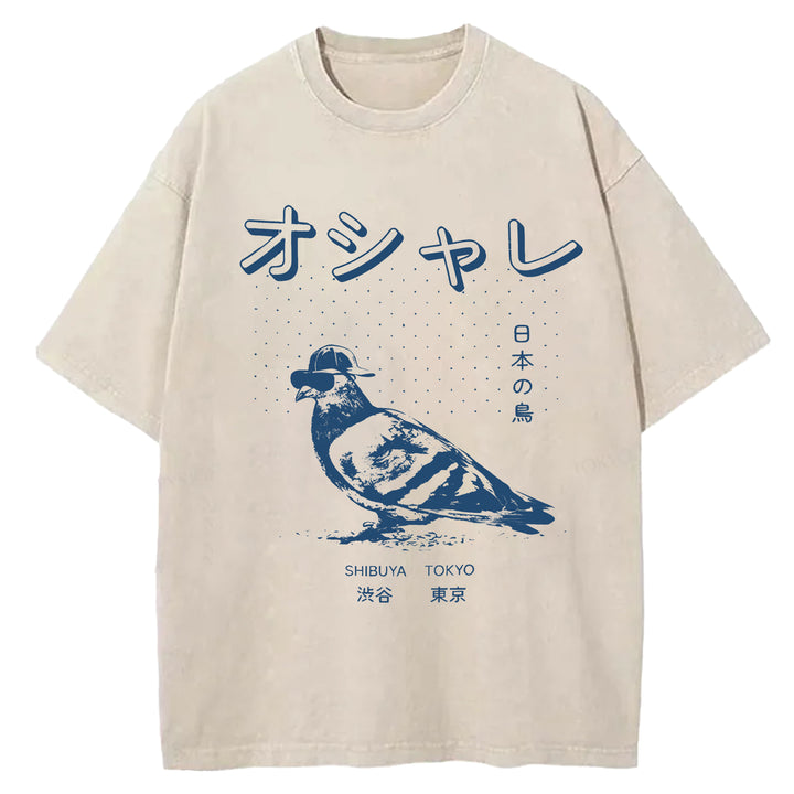 Japan Birdie Washed Crew Neck T-Shirt