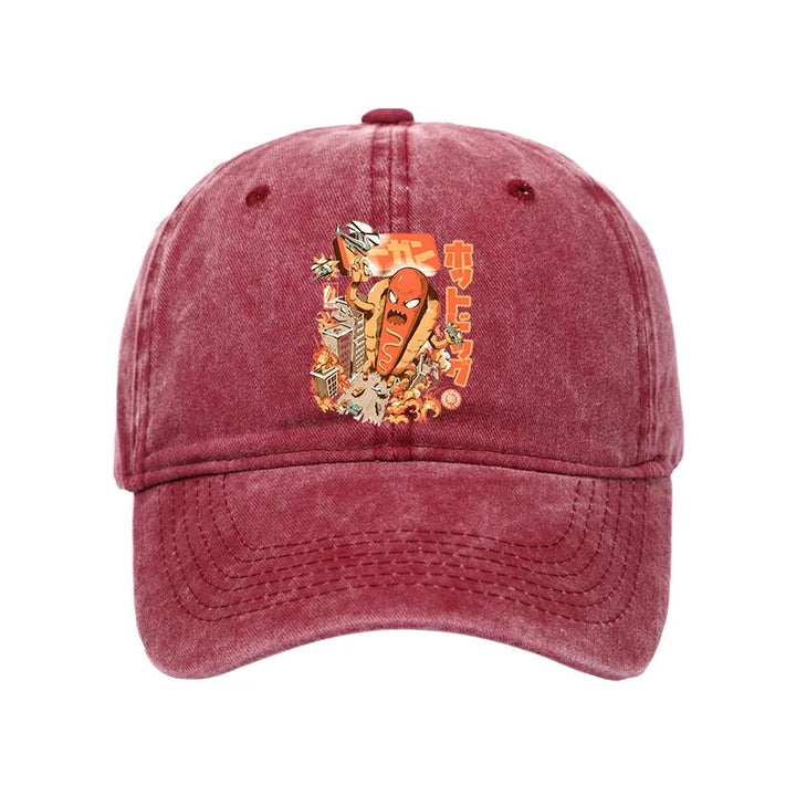 Great Hot Dog Kaiju Japanese Washed Cap